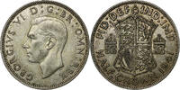 Great Britain 1/2 Crown George VI, Silver, KM:856 -