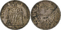 France 5 Francs Hercule, Paris, Silver, KM:820.1 -