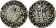 Haiti 10 Centimes Paris, Silver, KM:44 -