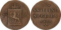 Norway Skilling Carl XIV, Copper, KM:286 -