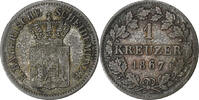 German States Kreuzer BAVARIA, Ludwig II, Silver, KM:873 -