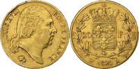 France 20 Francs Louis XVIII, Louis XVIII, Paris, Gold -