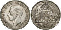 Australia Florin George VI, Melbourne, Silver, KM:47 -