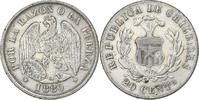 Chile 20 Centavos 1880 Santiago Santiago, Silver, KM:138.2 SS 17,00 EUR  plus 4,95 EUR verzending