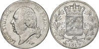 France 5 Francs Louis XVIII, Louis XVIII, Rouen, Silver -