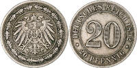German Empire 20 Pfennig Berlin, Copper-nickel, KM:13 -
