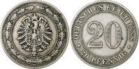 German Empire 20 Pfennig Wilhelm I, Berlin, Copper-nickel -