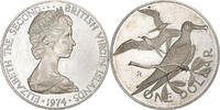 Dollar 1974 FM British Virgin Islands Elizabeth II, Franklin Mint, Silber, SS+ SS+