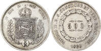 Brazil 500 Reis Pedro II, Silver, KM:464 -