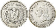 Dominican Republic 25 Centavos Philadelphia, Silver, KM:20 -