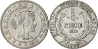 Brazil 2000 Reis Rio de Janeiro, Silver, KM:526 -