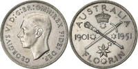 Australia Florin George VI, Melbourne, Silver, KM:47 -