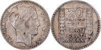 France 20 Francs Turin, Paris, Silver, KM:879 -