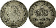 France 20 Centimes Coin, Napoleon III, Napoléon III, Strasbourg -