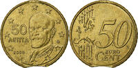 Greece 50 Euro Cent Athens, error clipped planchet, Brass -