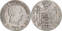 ITALIAN STATES 5 Lire KINGDOM OF NAPOLEON, Napoleon I, Bologna, Silver -