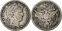 United States Quarter 1907 O Barber Quarter, New Orleans, Silver S 75,00 EUR  plus 4,95 EUR verzending