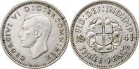 Great Britain 3 Pence George VI, Silver, KM:848 -