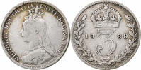 Great Britain 3 Pence Victoria, Silver, KM:758 -