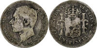 Spain Peseta Alfonso XII, Silver, KM:686 -