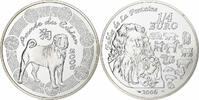 France 1/4 Euro Année du Chien, BE, Monnaie de Paris, Silver -
