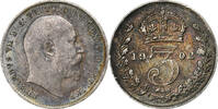 Great Britain 3 Pence Edward VII, Silver, KM:797.1 -