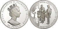 Falkland Islands 50 Pence Elizabeth II, Pobjoy Mint, Proof, Silver -