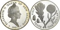 New Zealand Dollar Elizabeth II, Proof, Silver, KM:50a -