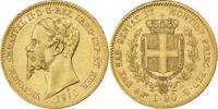 Italian States 20 Lire SARDINIA, Vittorio Emanuele II, Torino, Gold -