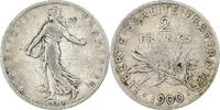 France 2 Francs Semeuse, Paris, Silver, KM:845.1 -