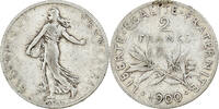 France 2 Francs Semeuse, Paris, Silver, KM:845.1 -