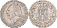 France 5 Francs Louis XVIII, Rouen, Silver, Gadoury:614 -