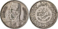 10 Piastres 1939 British Royal Mint Ägypten Farouk, British Royal Mint, Silber, SS, KM:367 SS