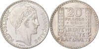 France 20 Francs Turin, Paris, Silver, Gadoury:852, KM:879 -