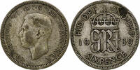 Great Britain 6 Pence George VI, Silver, KM:852 -