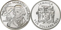 Jamaica 10 Dollars Elizabeth II, Franklin Mint, Silver -