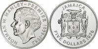 Jamaica 5 Dollars Elizabeth II, Franklin Mint, Proof, Silver -