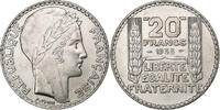 France 20 Francs Turin, Paris, Rameaux courts, Silver -