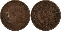 British India 1/4 Anna INDIA-BRITISH, Edward VII, Calcutta, Copper, KM:501 -