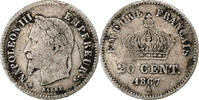 France 20 Centimes Napoleon III, Paris, Silver, KM:808.1 -