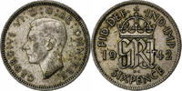 Great Britain 6 Pence George VI, Silver, KM:852 -