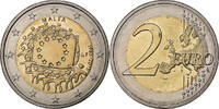 Malta 2 Euro 30 Years of European Union Flag, Bi-Metallic -
