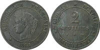 France 2 Centimes Cérès, Bordeaux, Bronze, Gadoury:105 -