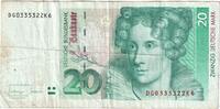 Federal Republic of Germany 20 Deutsche Mark Banknote, GERMANY - FEDERAL REPUBLIC, 1993-10-01 -