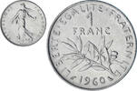 France Franc Coin, Semeuse, Paris, Nickel, KM:925.1 -