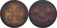 Finland 5 Pennia Coin, Copper, KM:45 -