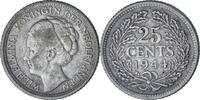 Netherlands 25 Cents Coin, Wilhelmina I, Silver, KM:164 -