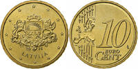 Latvia 10 Euro Cent large coat of arms of the Republic -