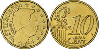 Luxembourg 10 Euro Cent Henri, Utrecht, Brass, KM:78 -