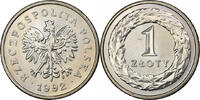 Poland Zloty 1992 MW Warsaw, Copper-nickel, KM:282 AU(55-58)